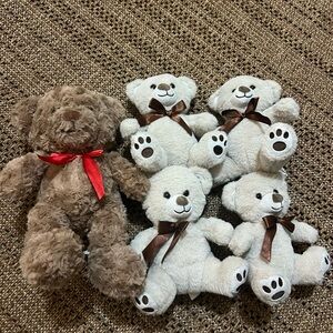 Charming Brown Plush Teddy Bear with Soft Fur and Embroidered Details